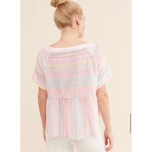 NEW Anthropologie Letty Embroidered Babydoll Blouse Womens Size Medium